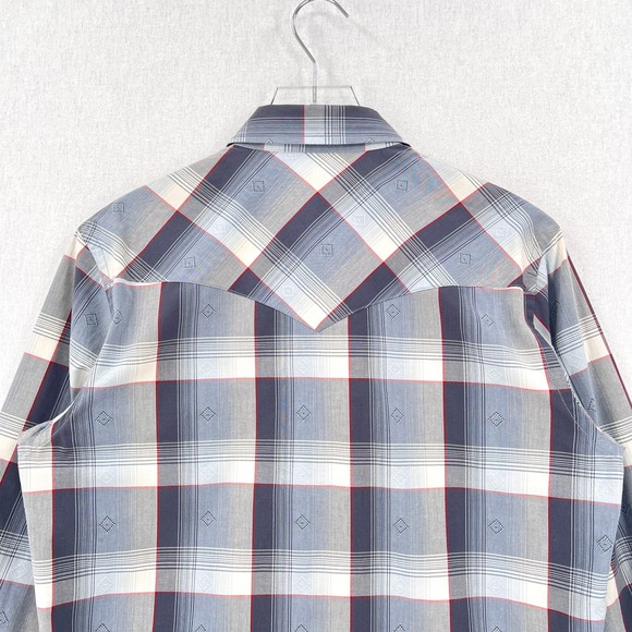 PENDLETON Shirt Mens Small Gray Plaid Frontier Western Pearl Snap Long Sleeve - Picture 4 of 12